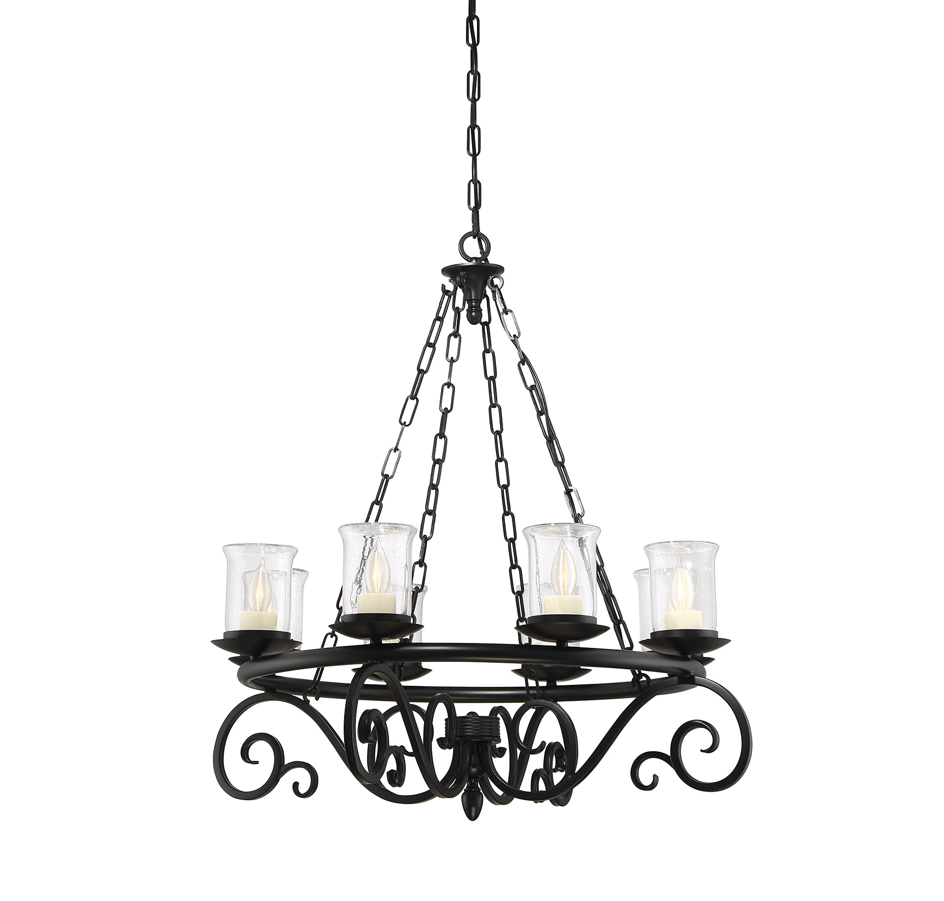 Savoy House Welch 8-Light Outdoor Chandelier in Black