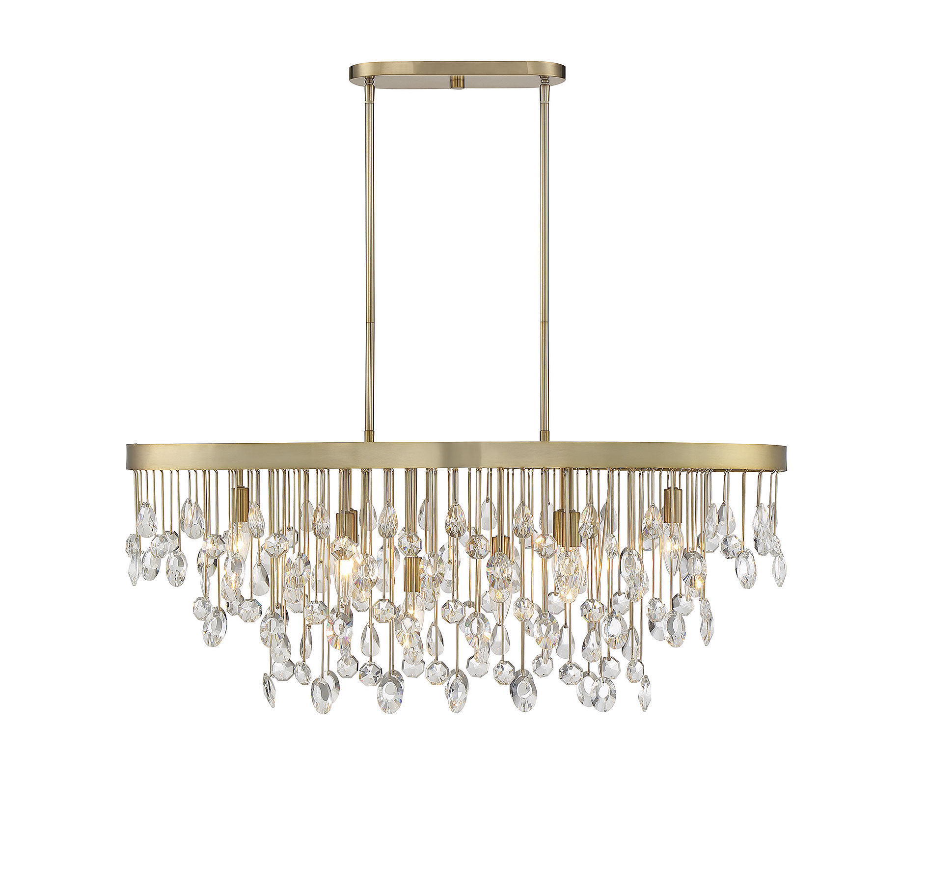 Savoy House Livorno 8-Light Linear Chandelier in Noble Brass