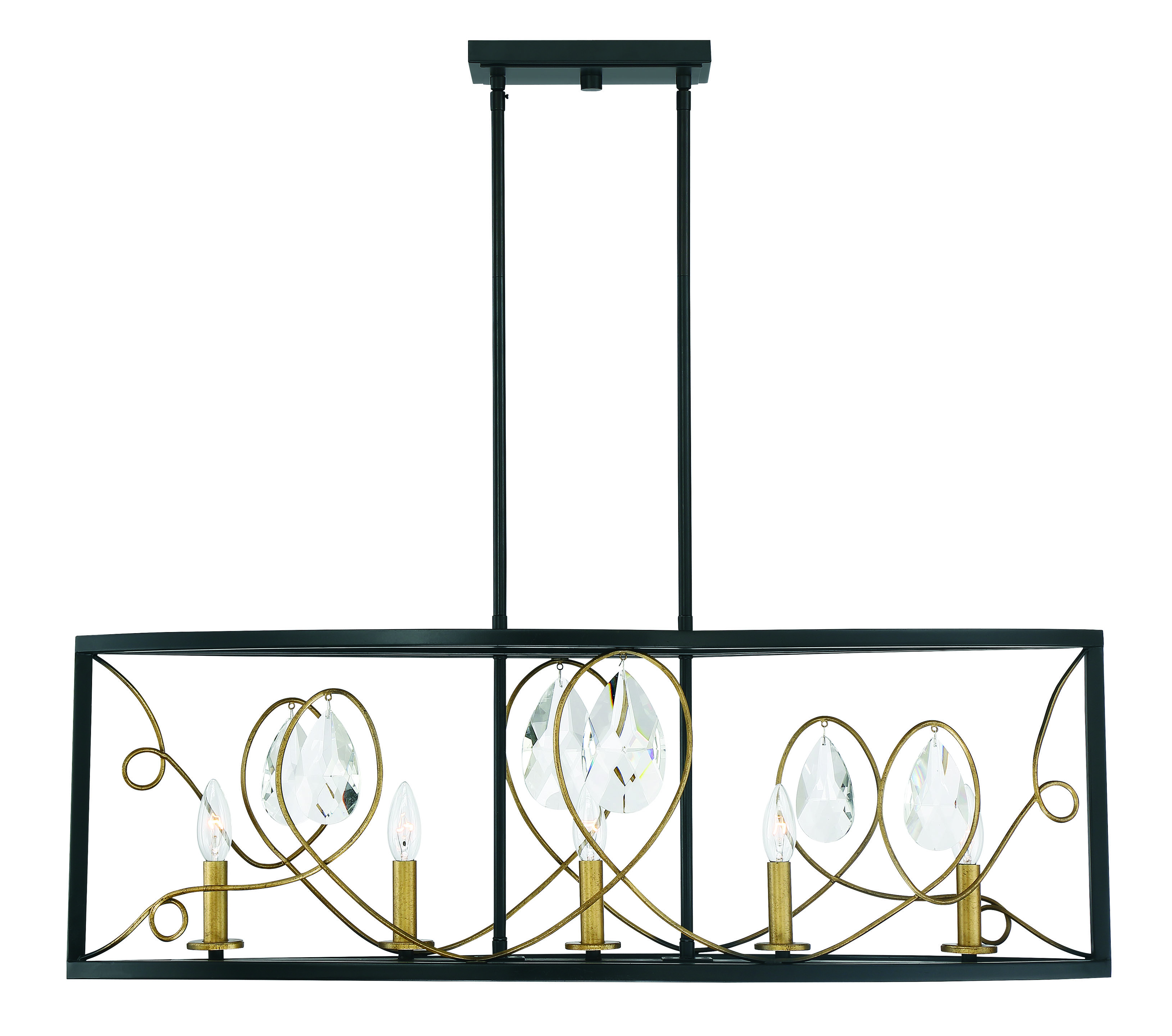 Savoy House Suave by Brian Thomas 5-Light Linear Chandelier in Como Black