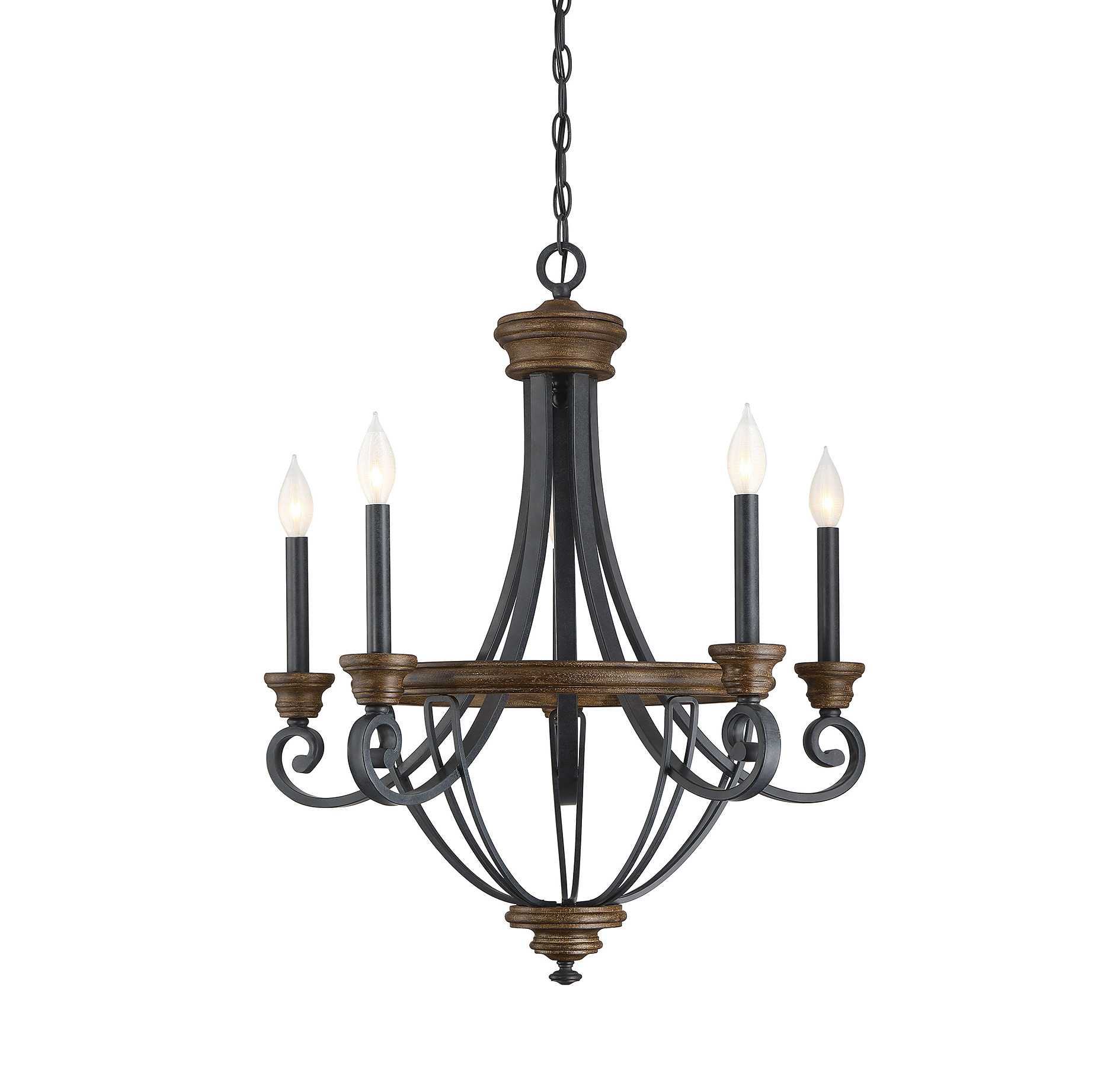 Savoy House Wickham 5-Light Chandelier in Whiskey Wood