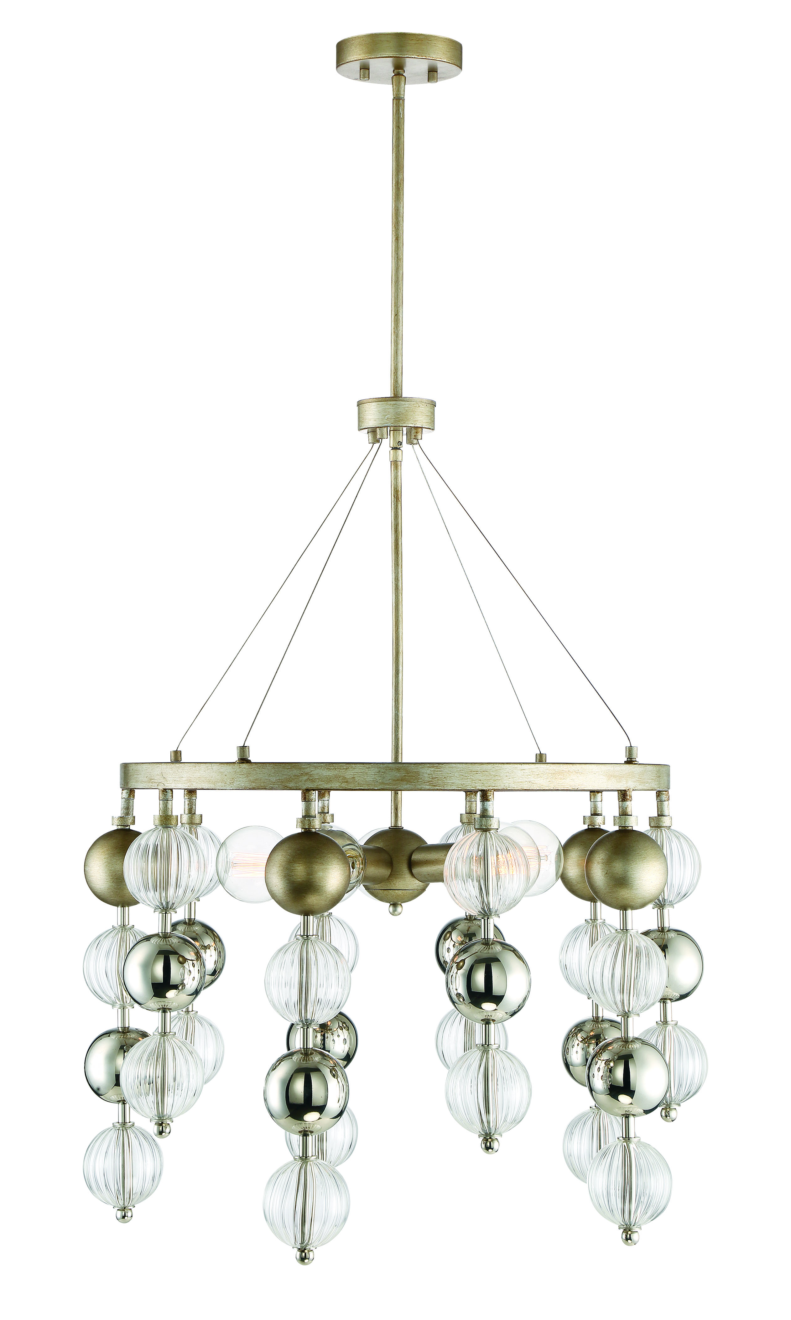 Savoy House Droplet 5-Light Chandelier in Argentum