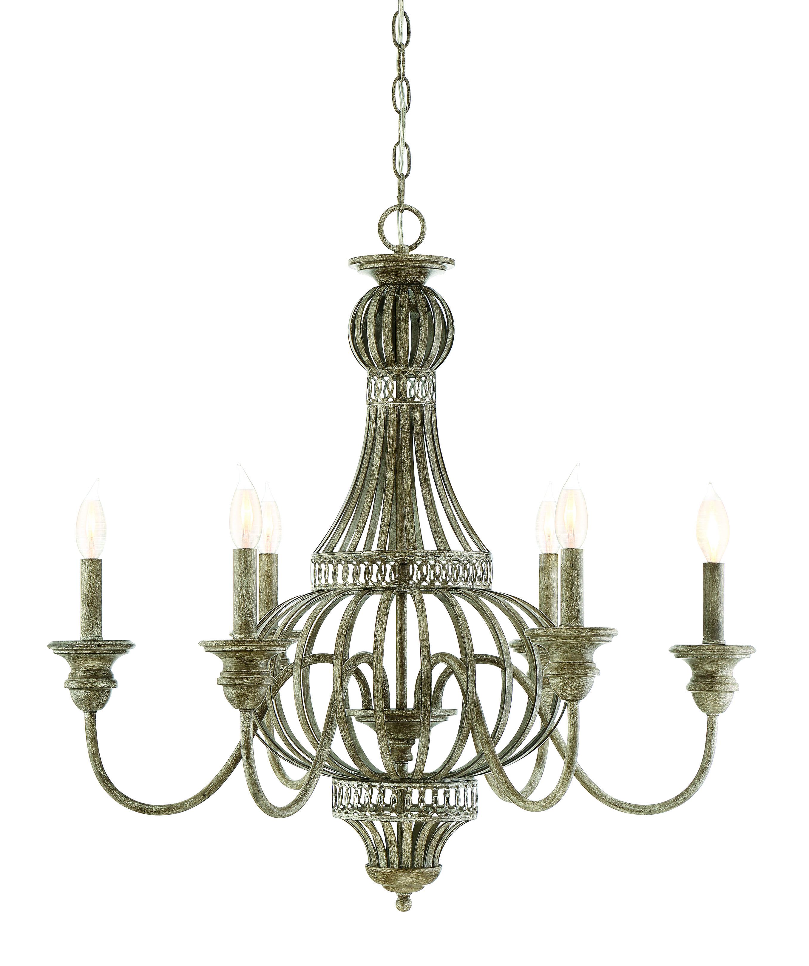 Savoy House Ashford 28" 6-Light Chandelier in Aged Wood