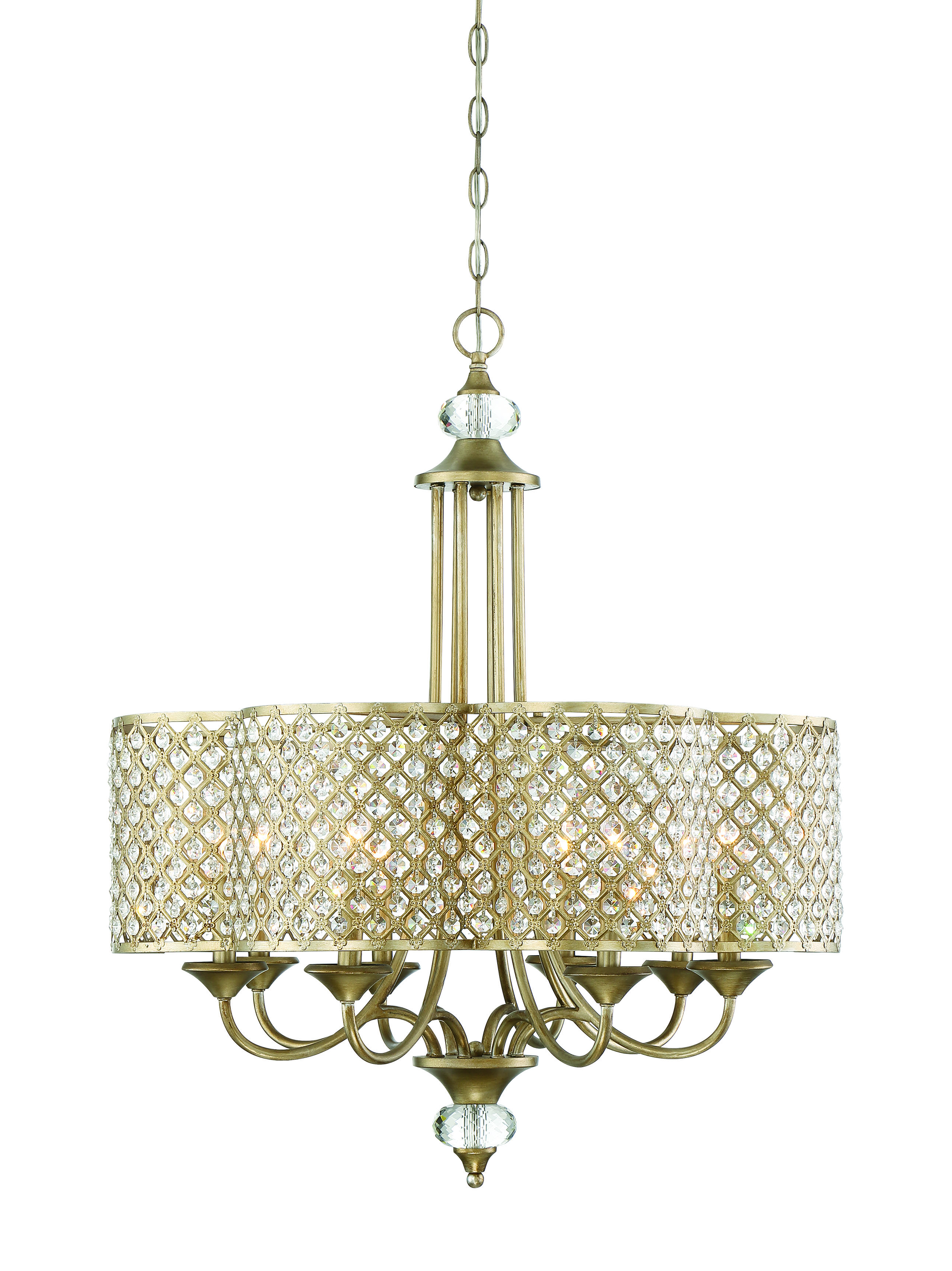 Savoy House Regis 28" 8-Light Chandelier in Pyrite