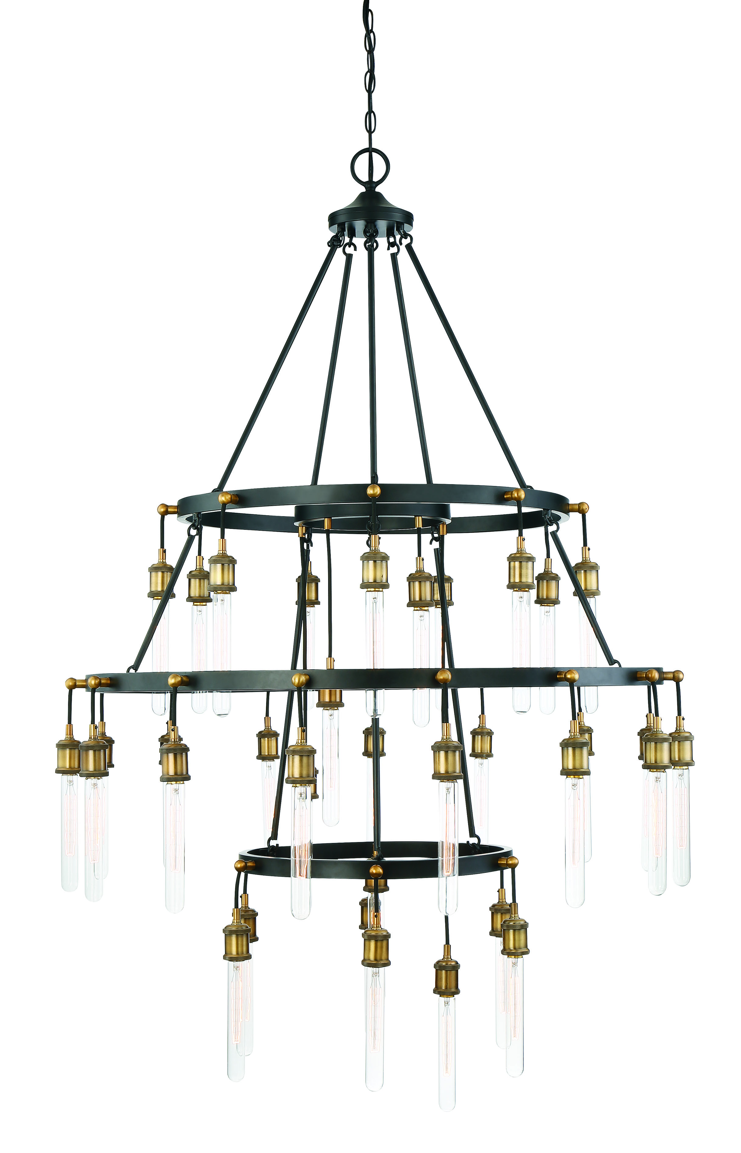 Savoy House Campbell 35-Light Chandelier in Vintage Black/Warm Brass