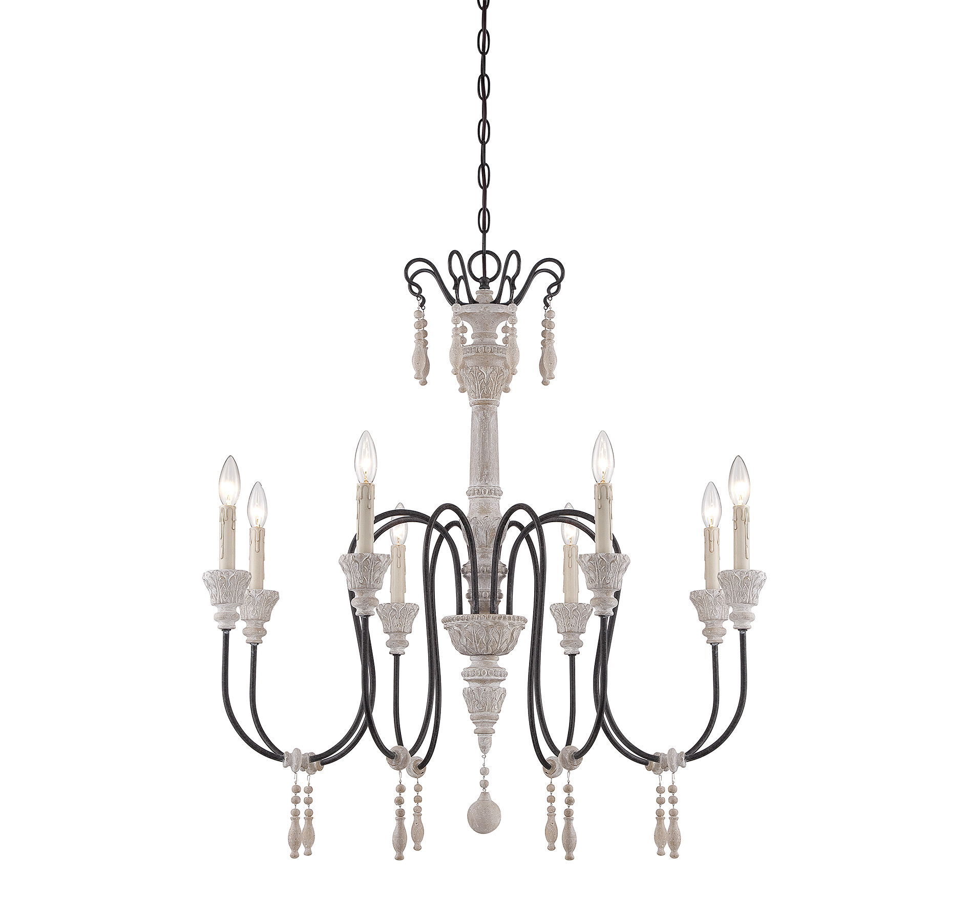 Savoy House Ashland 8-Light Chandelier in White Washed Driftwood