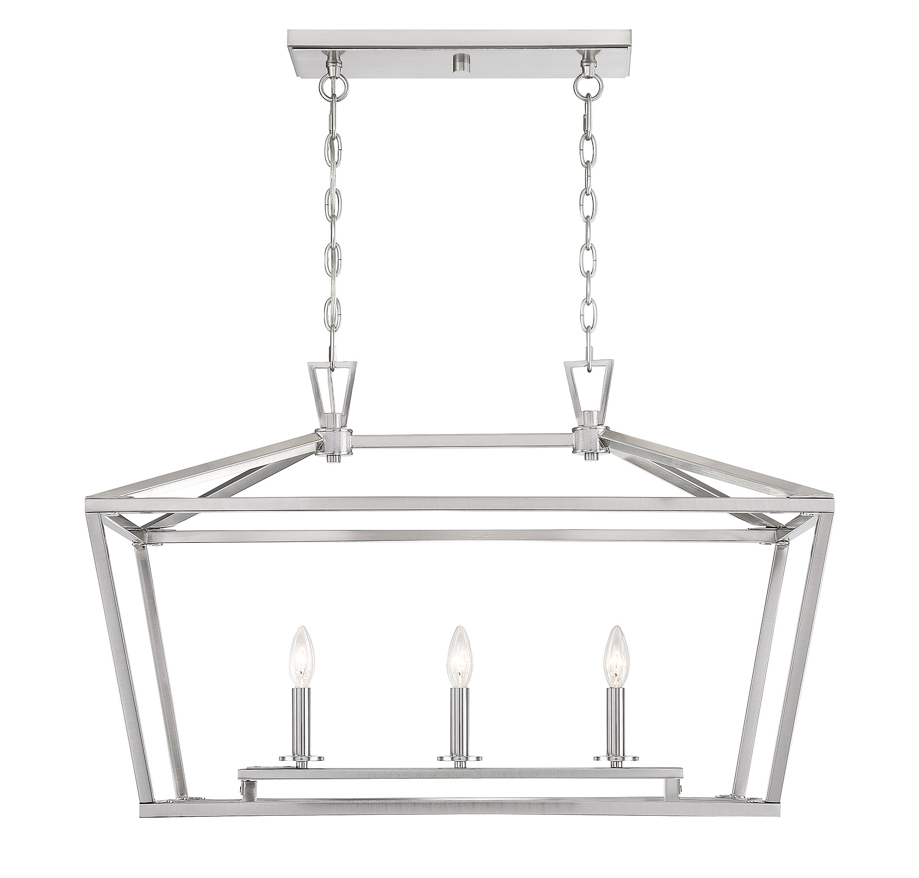 Savoy House Townsend 3-Light Linear Chandelier in Satin Nickel