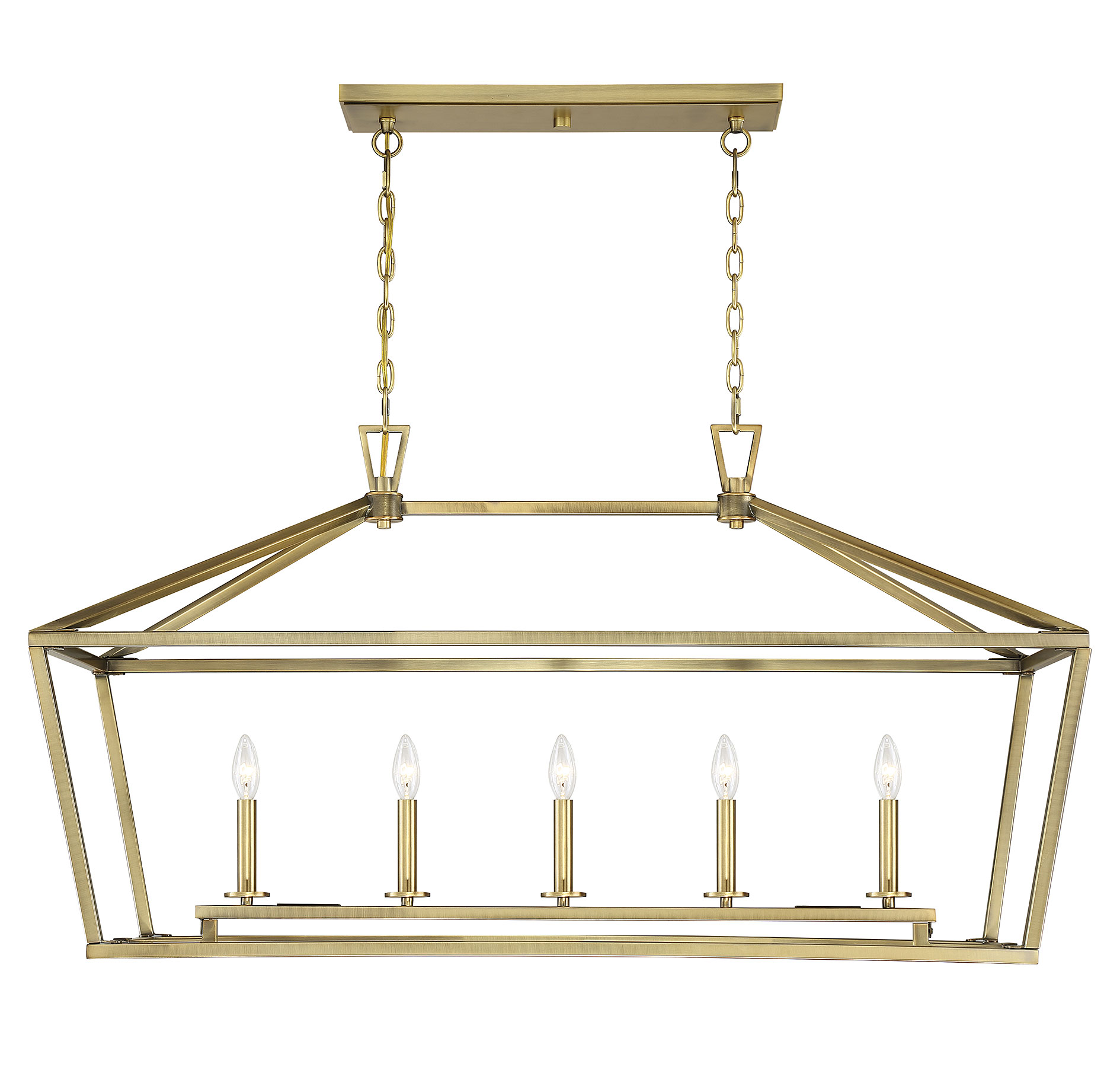 Savoy House Townsend 5-Light Linear Chandelier in Warm Brass