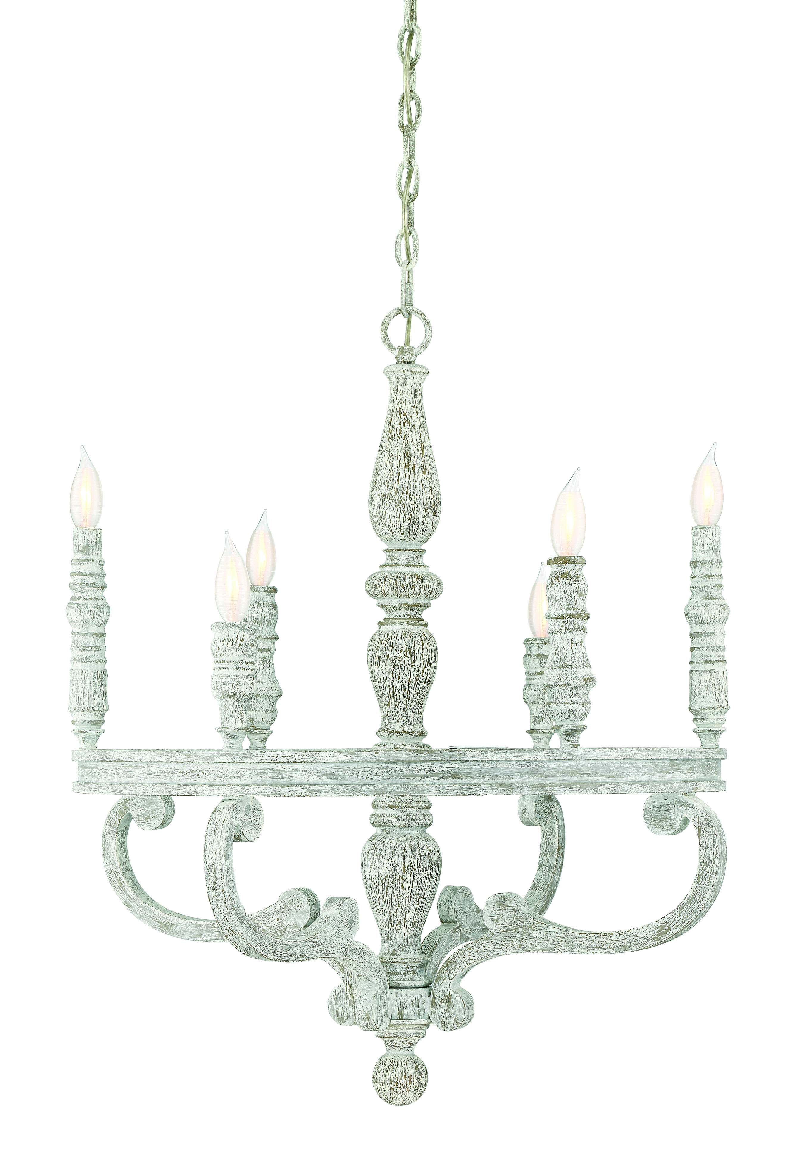 Savoy House Westbrook 27" 6-Light Chandelier in Distressed White