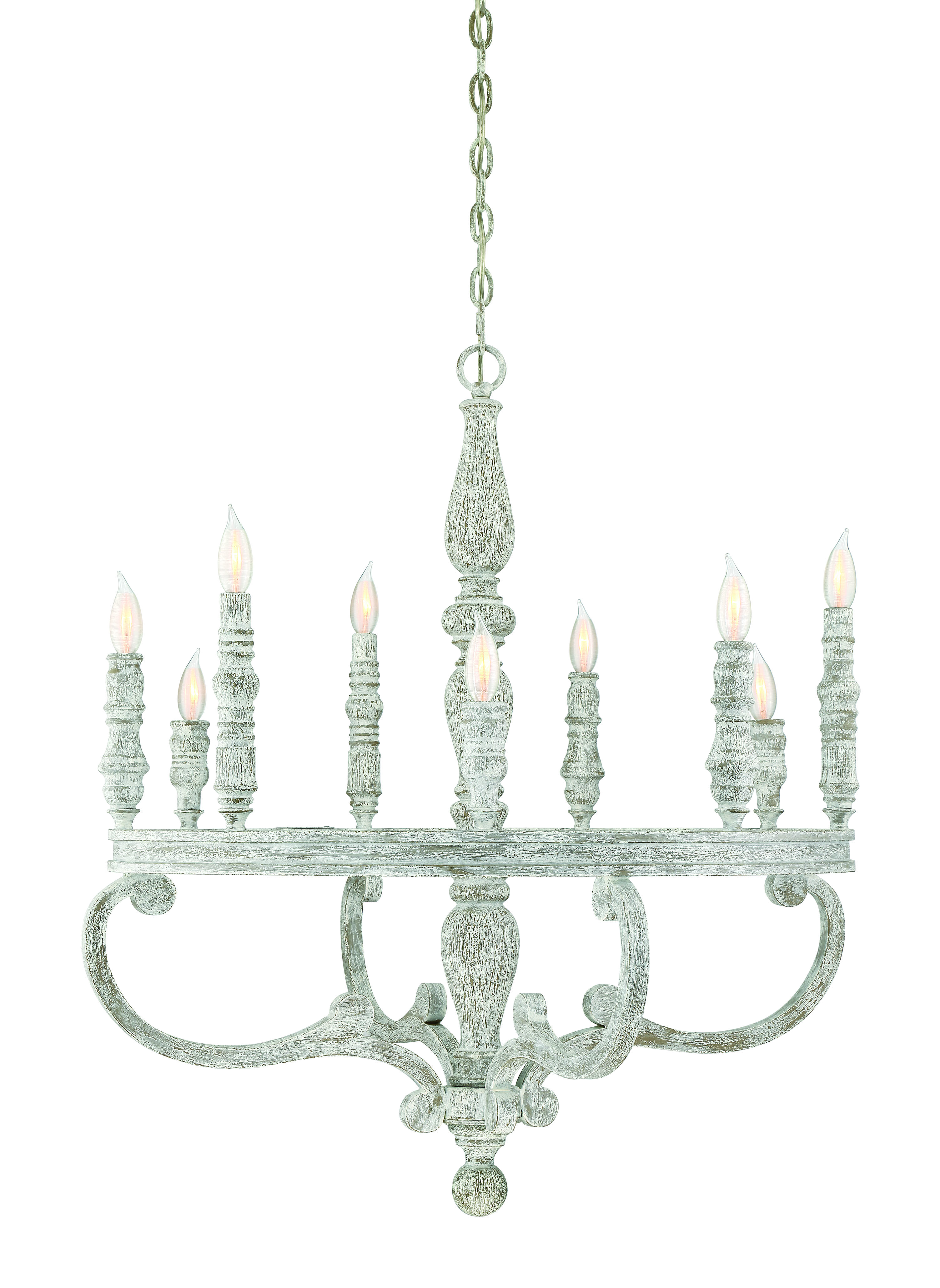 Savoy House Westbrook 9-Light Chandelier in Distressed White