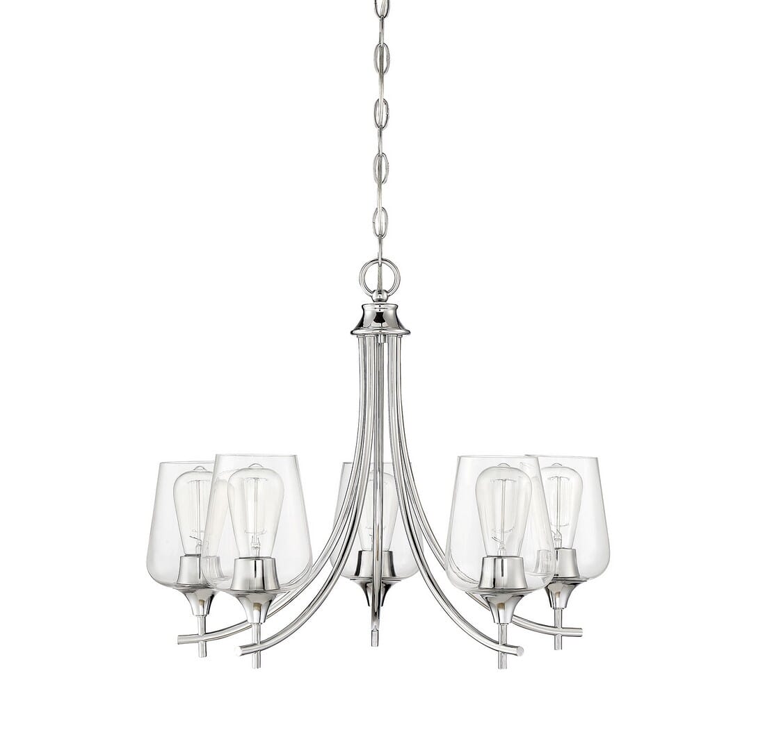 Trade Winds Flynn 5-Light Chandelier in Chrome