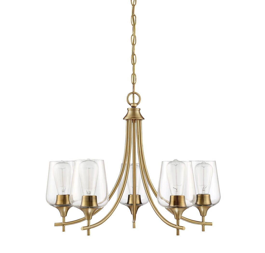 Trade Winds Flynn 5-Light Chandelier in Natural Brass