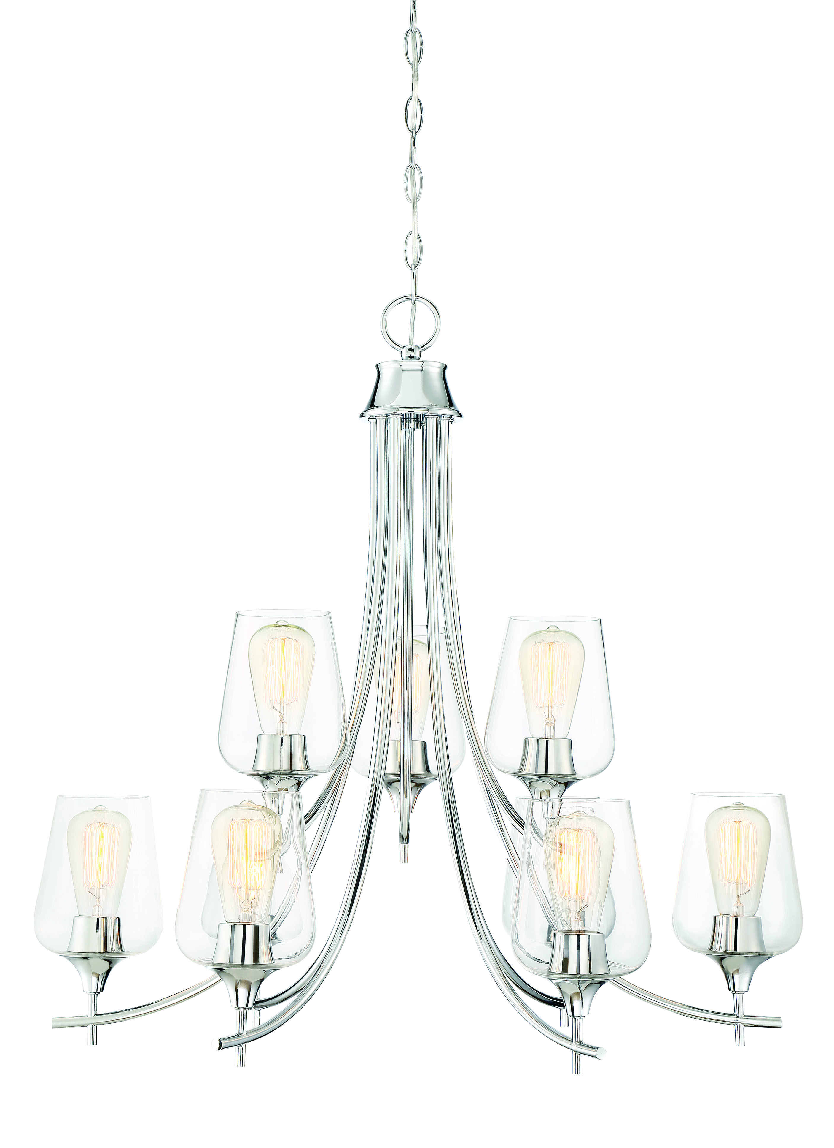 Savoy House Octave 30" 9-Light Chandelier in Polished Chrome