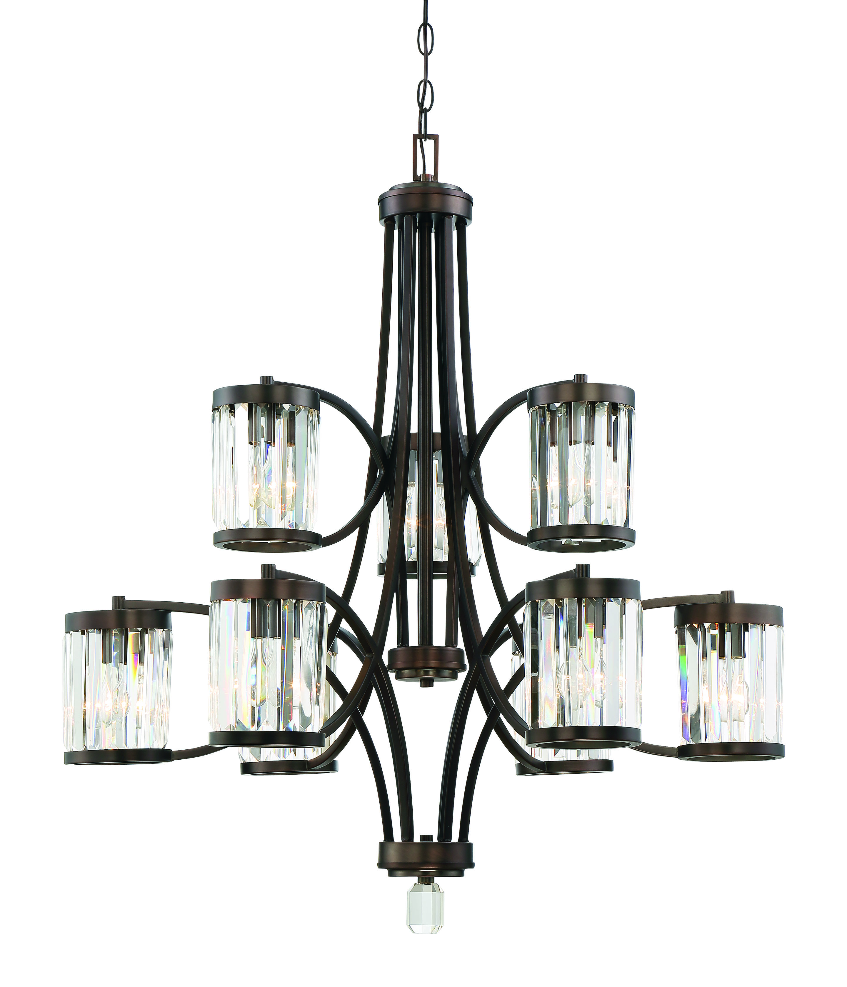 Savoy House Nora by Brian Thomas 33" 9-Light Chandelier in Burnished Bronze