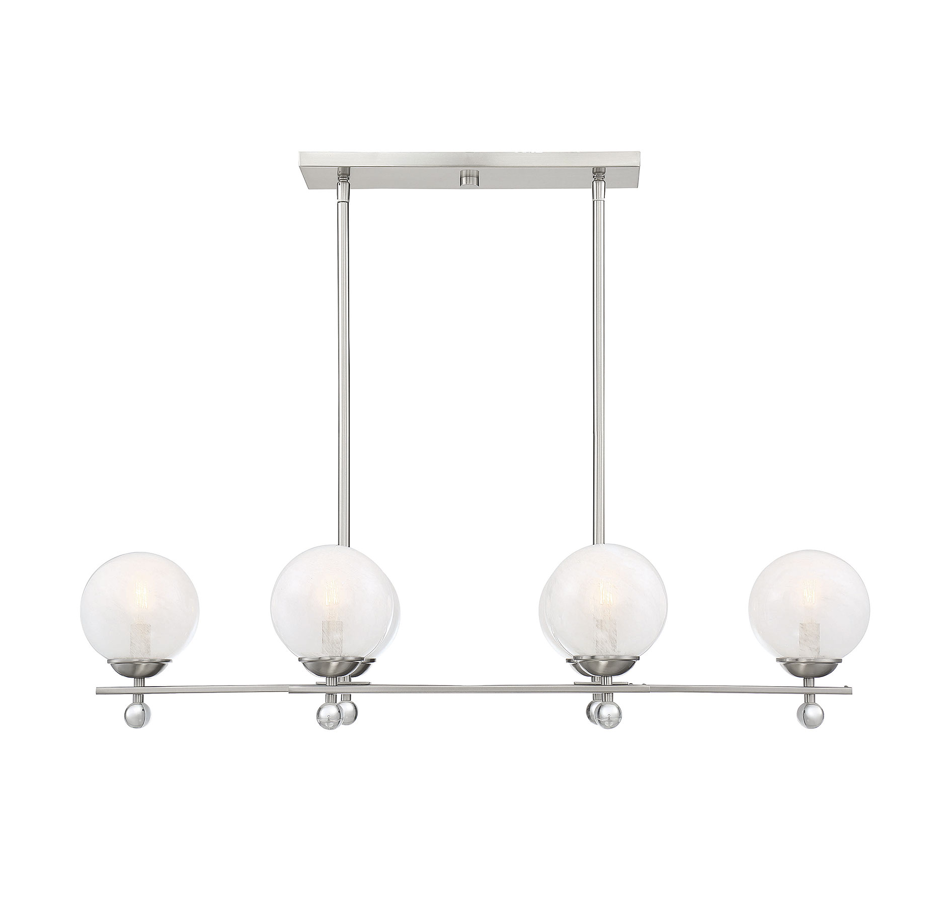 Savoy House Medina 6-Light Linear Chandelier in Satin Nickel