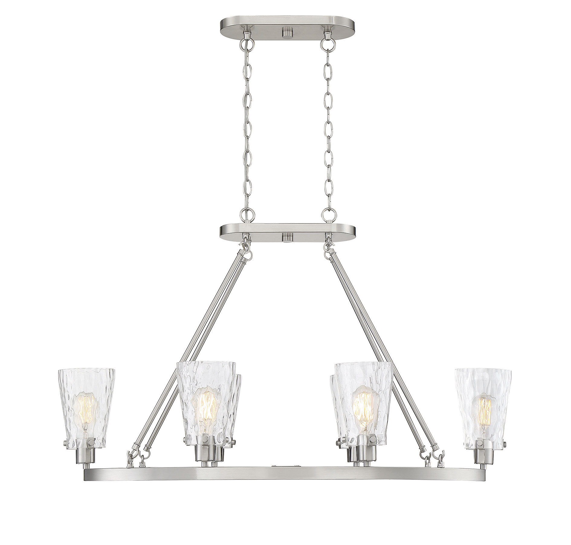 Savoy House Vaughan 6-Light Linear Chandelier in Satin Nickel