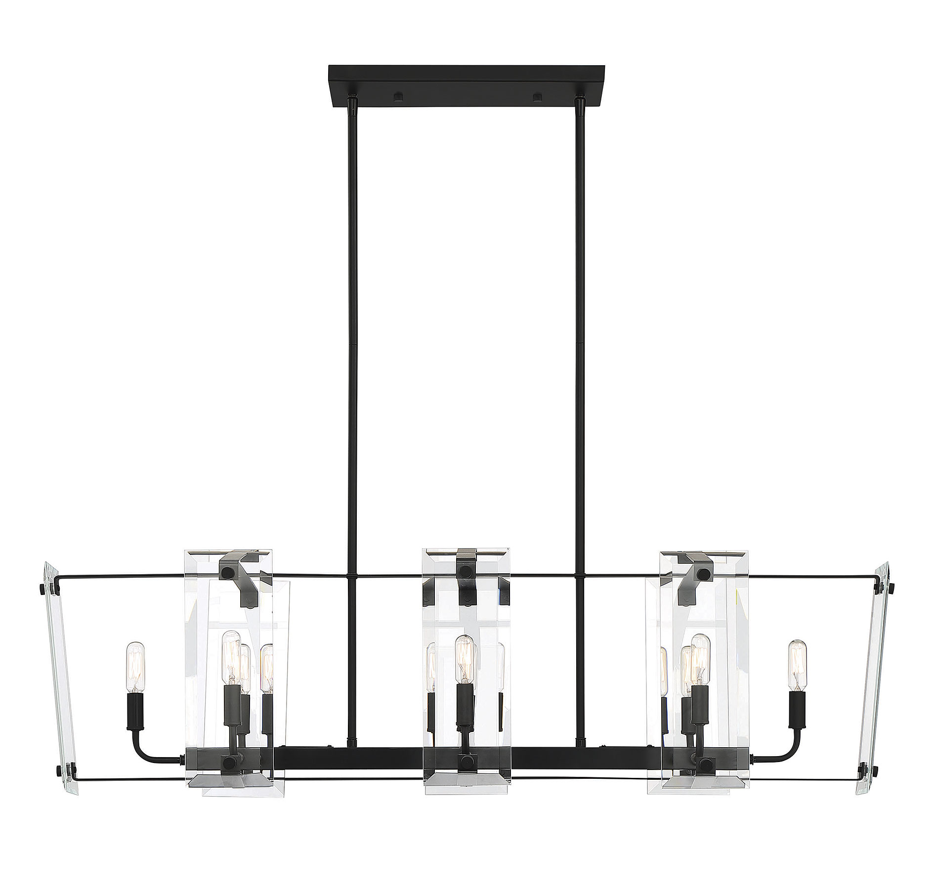 Savoy House Everett 8-Light Linear Chandelier in Matte Black