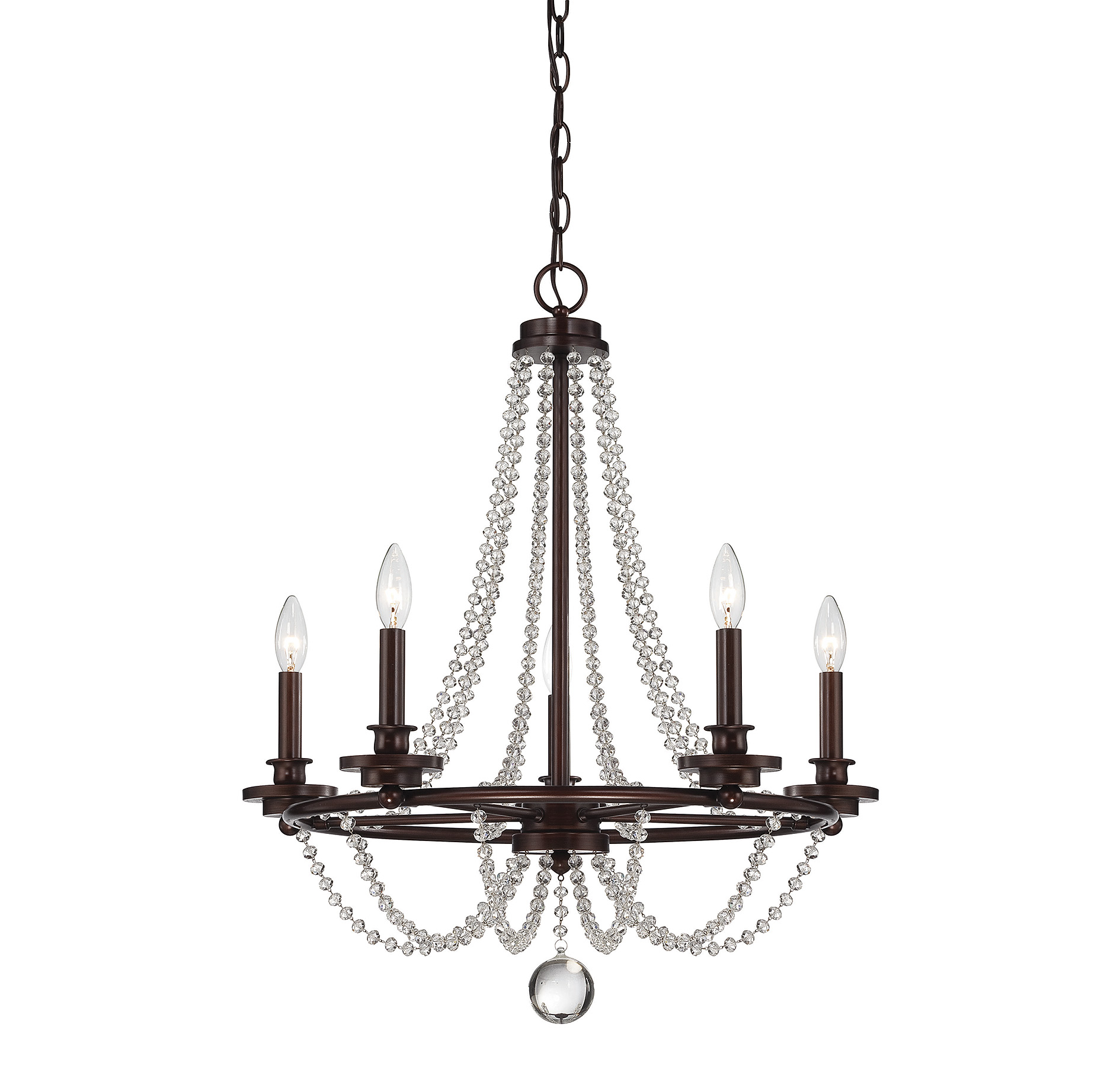 Savoy House Byanca 5-Light Chandelier in Mohican Bronze