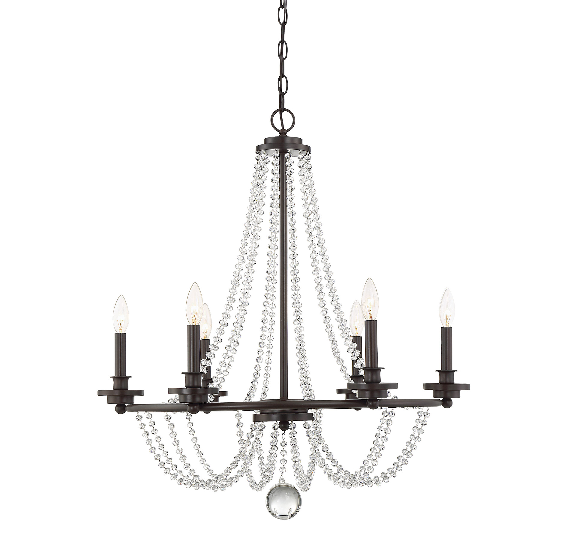 Savoy House Byanca 6-Light Chandelier in Mohican Bronze