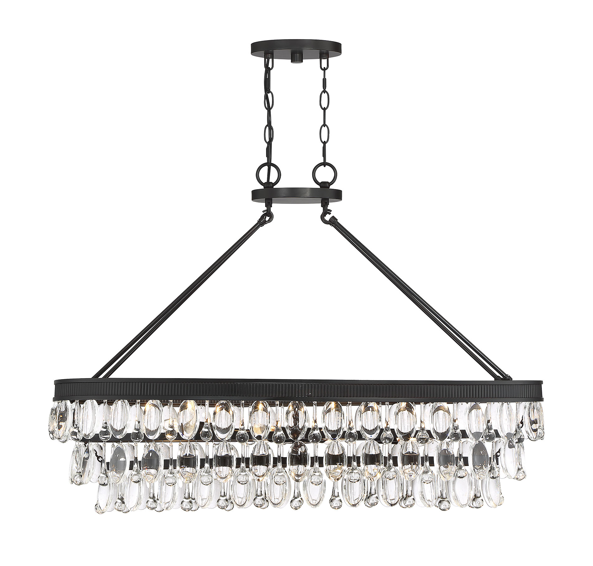 Savoy House Windham Linear Crystal Chandelier in English Bronze