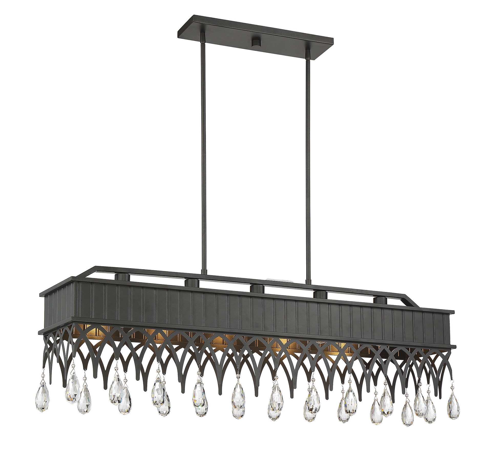 Savoy House Lenoir 5-Light Linear Chandelier in Olde Gray