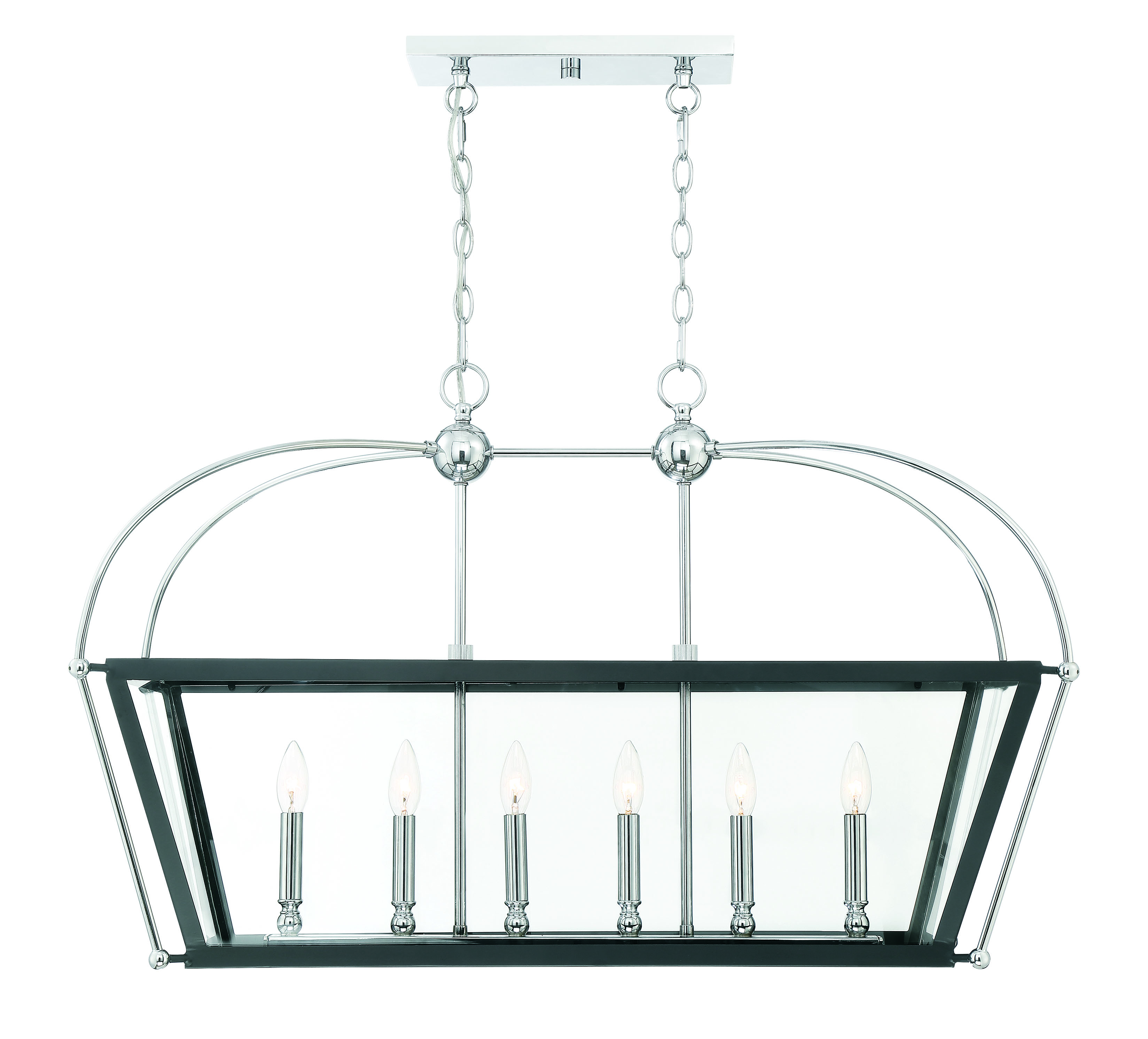 Savoy House Dunbar by Brian Thomas 6-Light Linear Chandelier in Matte Black