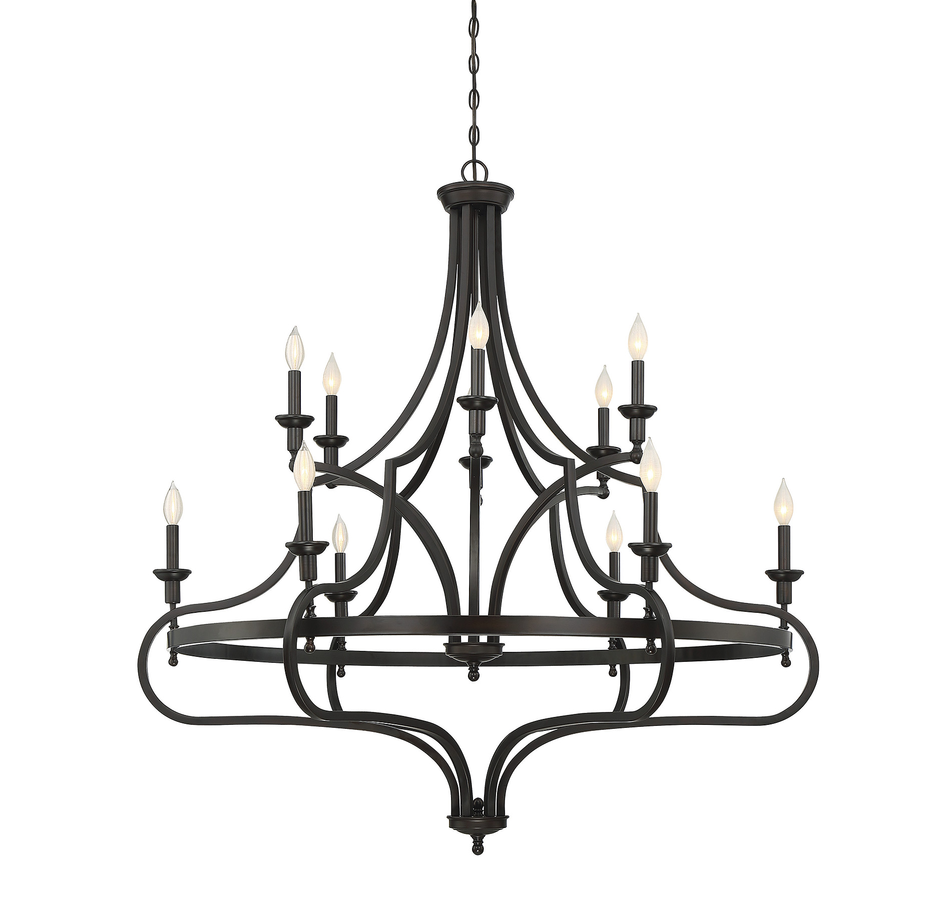 Savoy House Shields 12-Light Chandelier in English Bronze