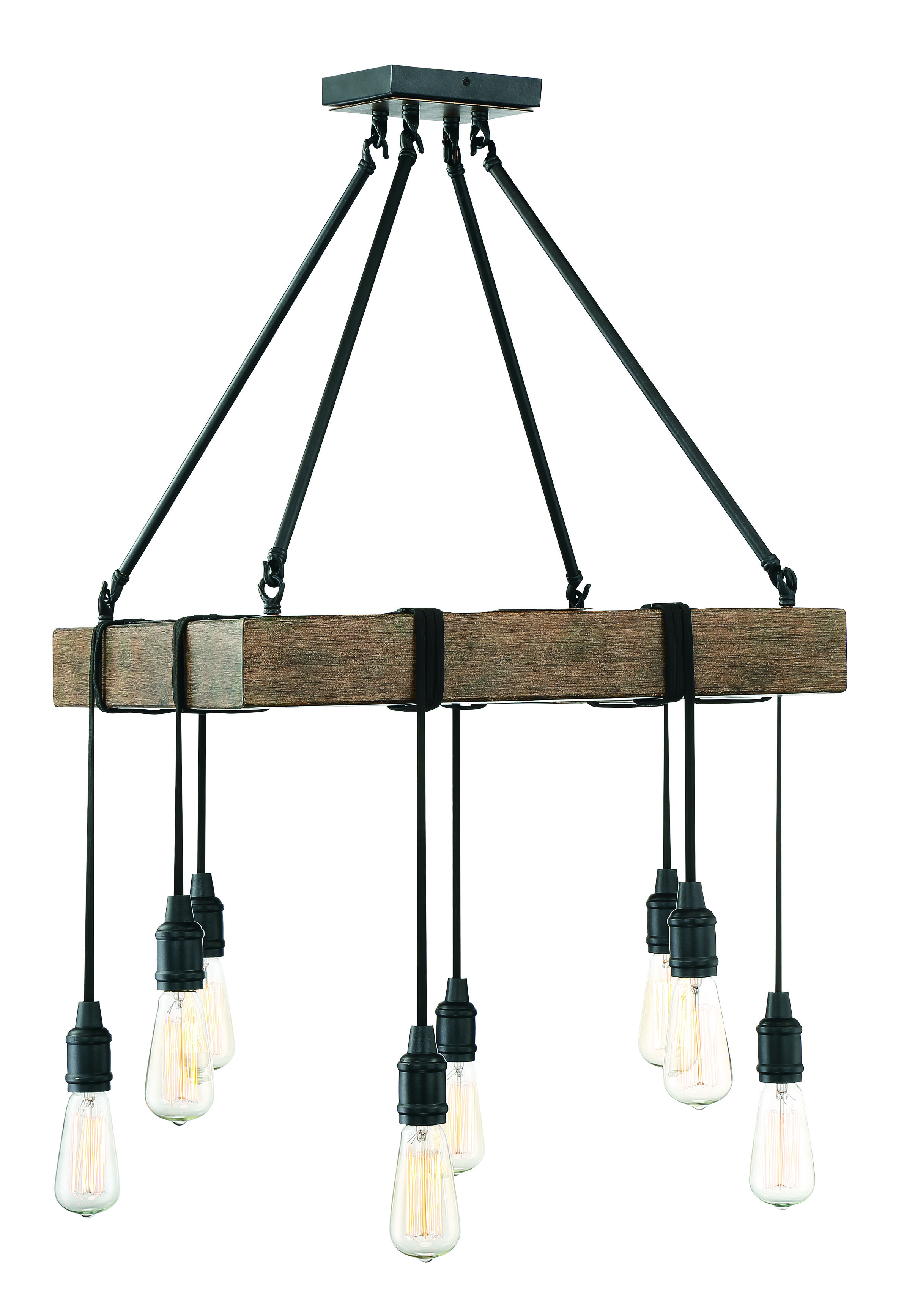 Savoy House Burgess 8-Light Wood Pendant in Durango