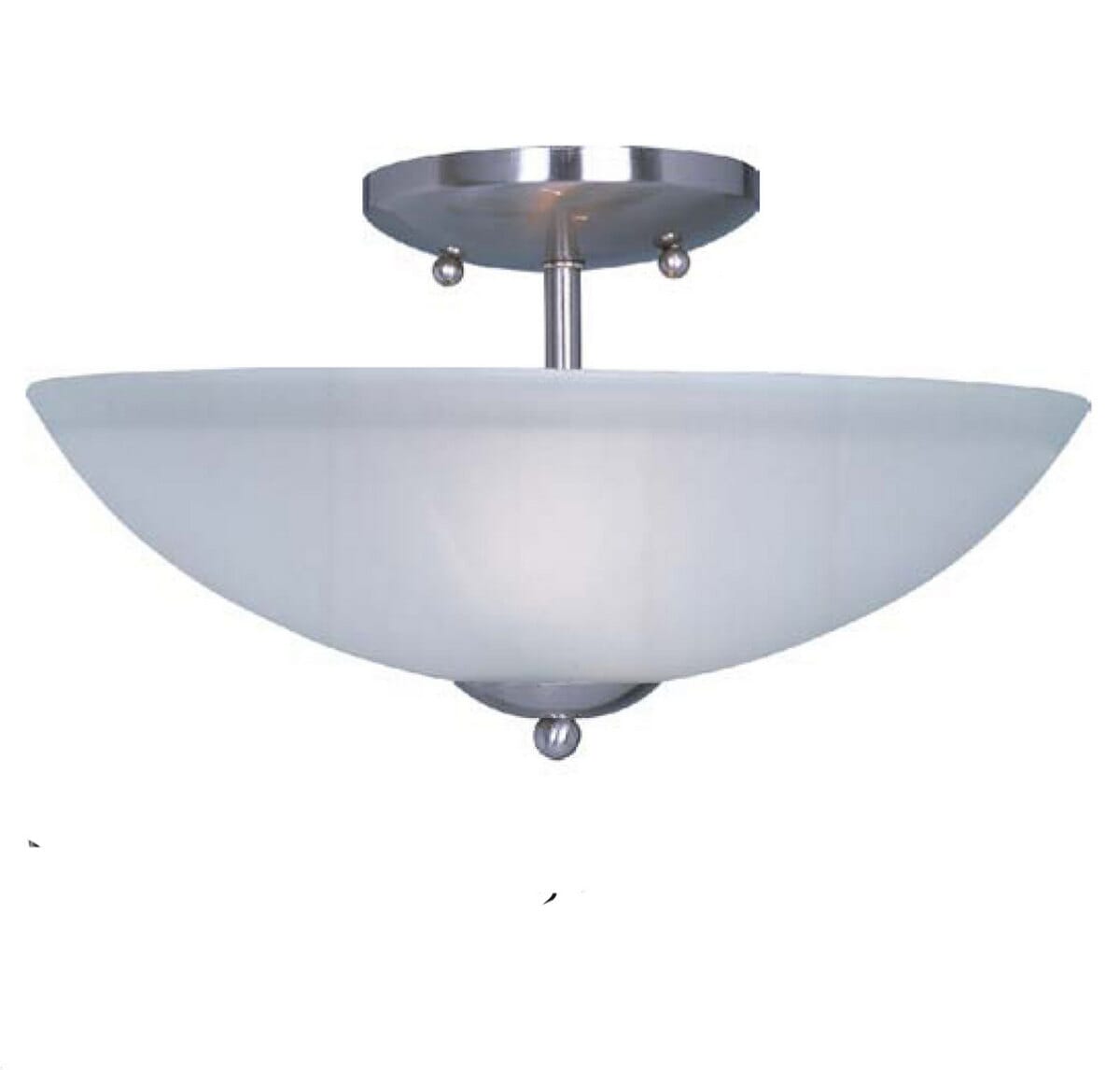 Maxim Lighting Logan 13" 2-Light Frosted Semi-Flush Mount in Satin Nickel