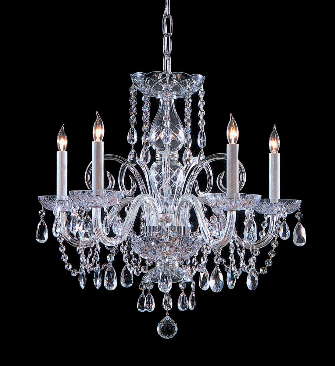 Crystorama Traditional Crystal 5-Light 21" Traditional Chandelier in Polished Chrome with Clear Swarovski Strass Crystals