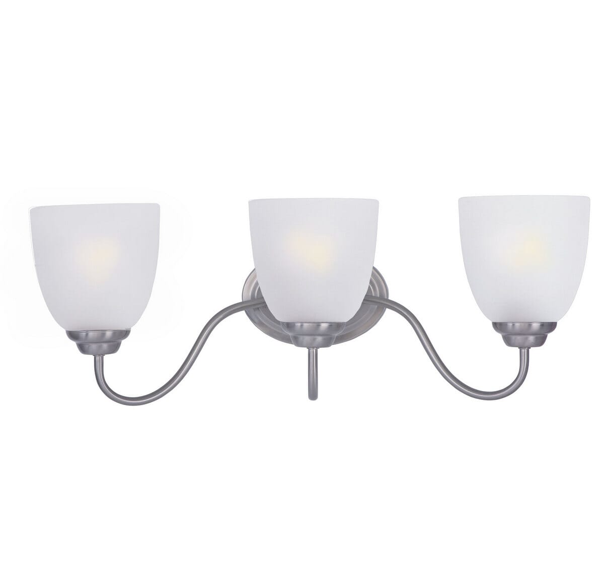 Maxim Stefan 21.5" 3-Light Frosted Glass Bathroom Vanity Light in Satin Nickel