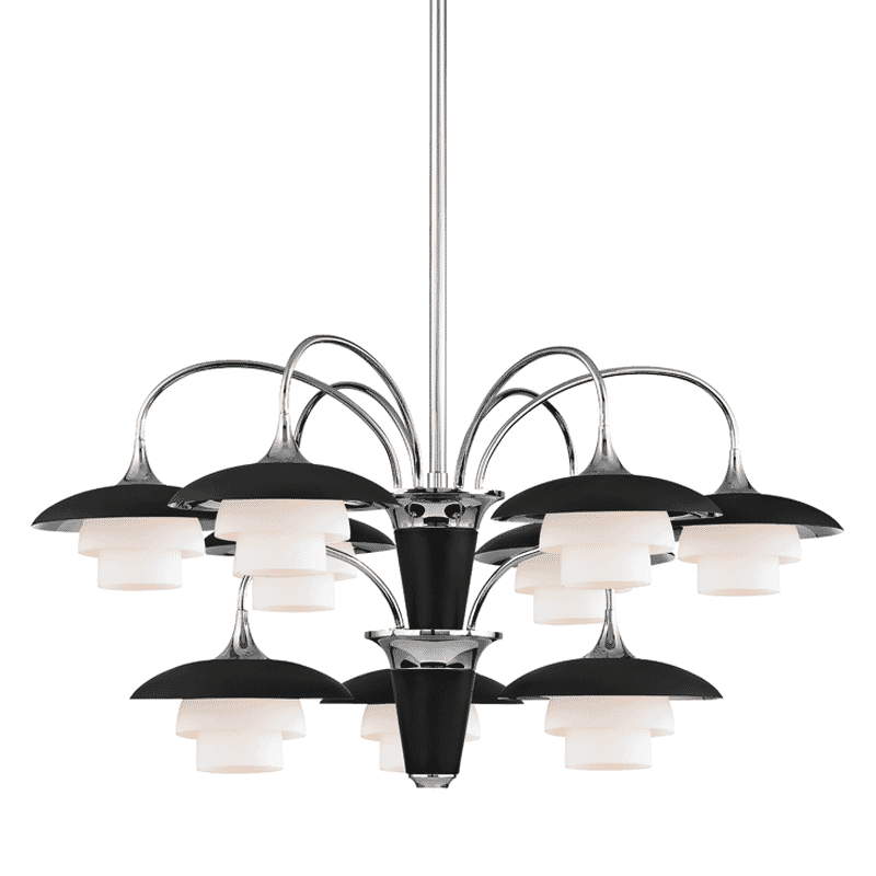 Hudson Valley Barron 9-Light Chandelier in Polished Nickel