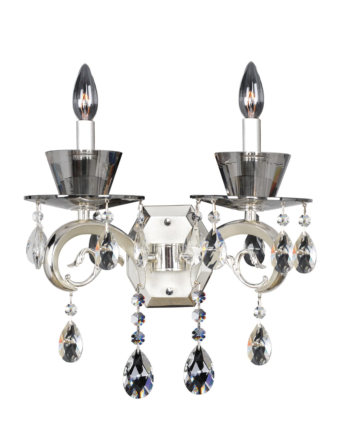 Allegri Locatelli 2-Light 15" Wall Sconce in Two Tone Silver