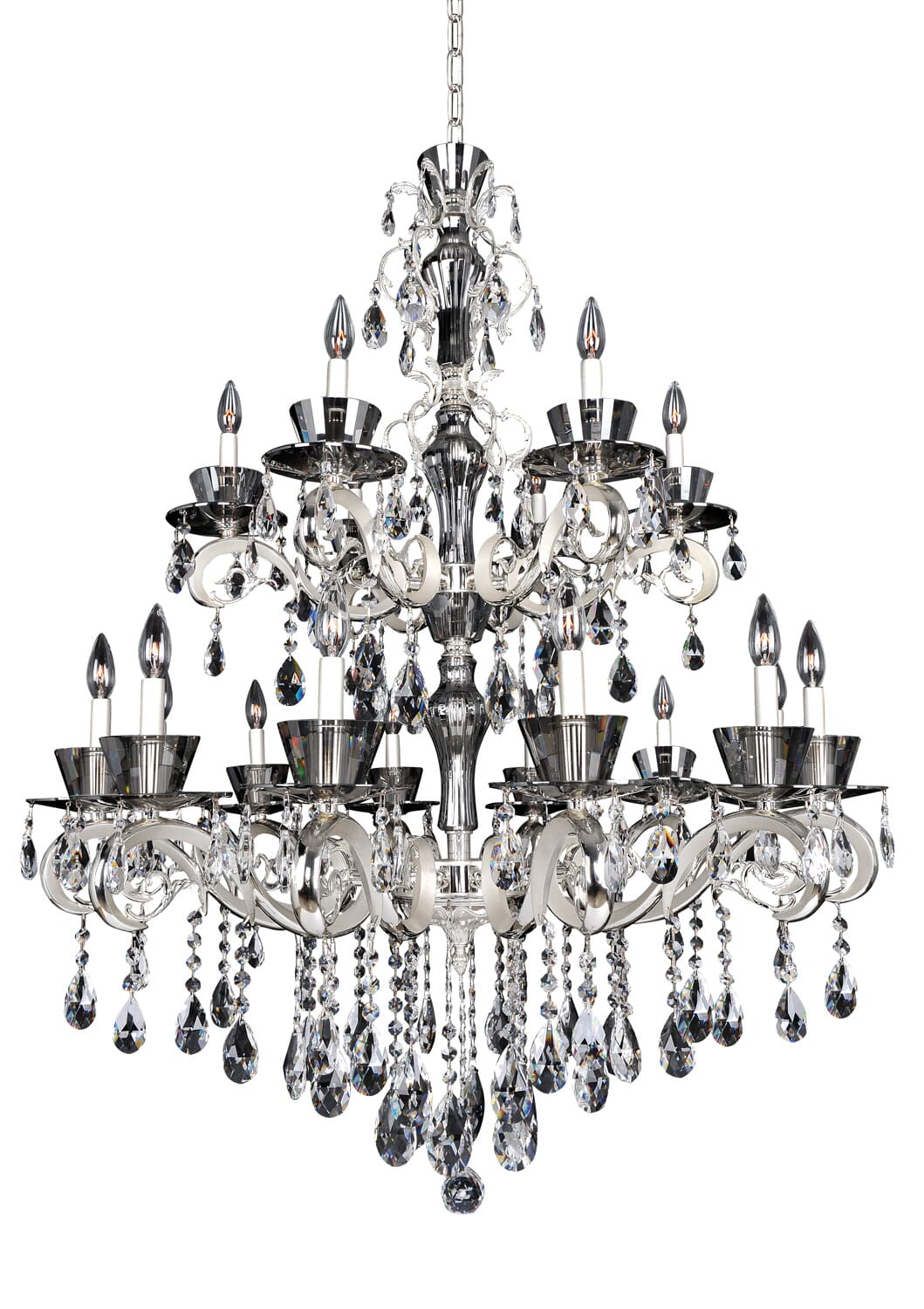 Allegri Locatelli 18-Light Contemporary Chandelier in Two Tone Silver