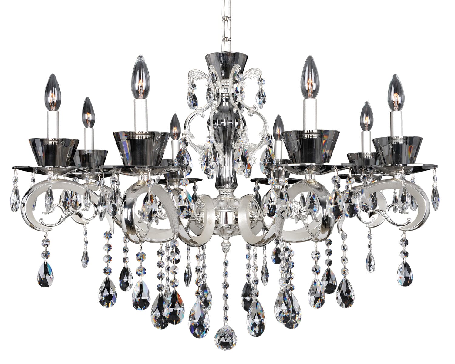 Allegri Locatelli 8-Light Contemporary Chandelier in Two Tone Silver