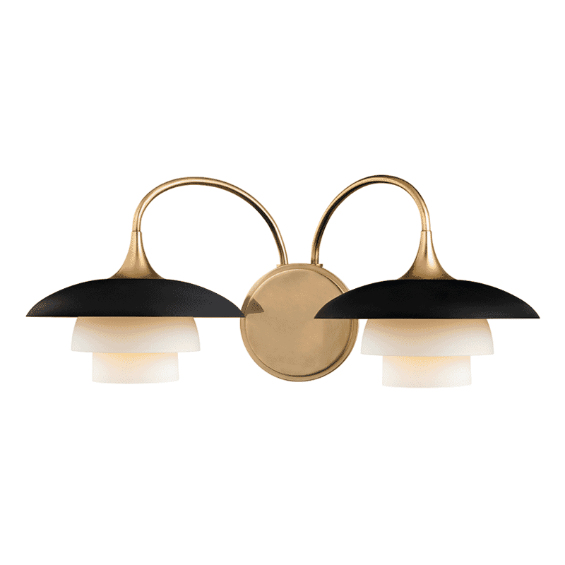 Hudson Valley Barron 2-Light 8" Wall Sconce in Aged Brass