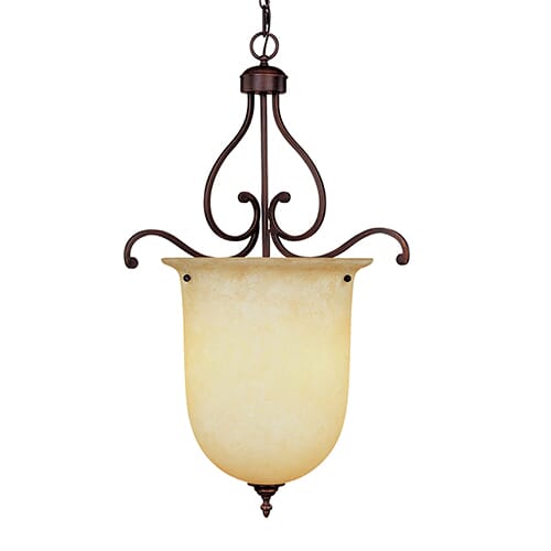 Millennium Lighting Courtney Lakes 3-Light Foyer/Hall Lantern in Rubbed Bronze