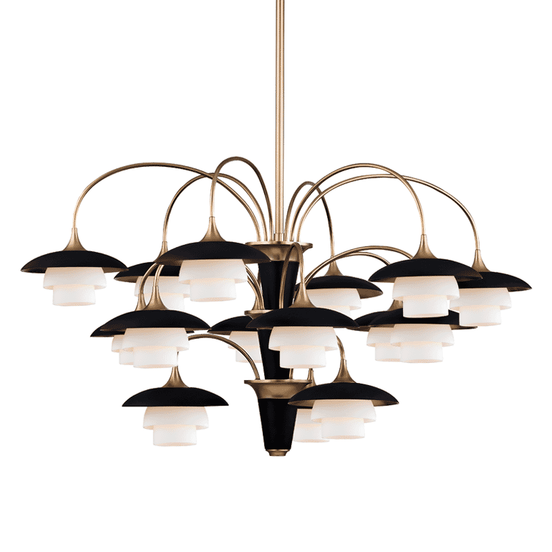 Hudson Valley Barron 15-Light Chandelier in Aged Brass