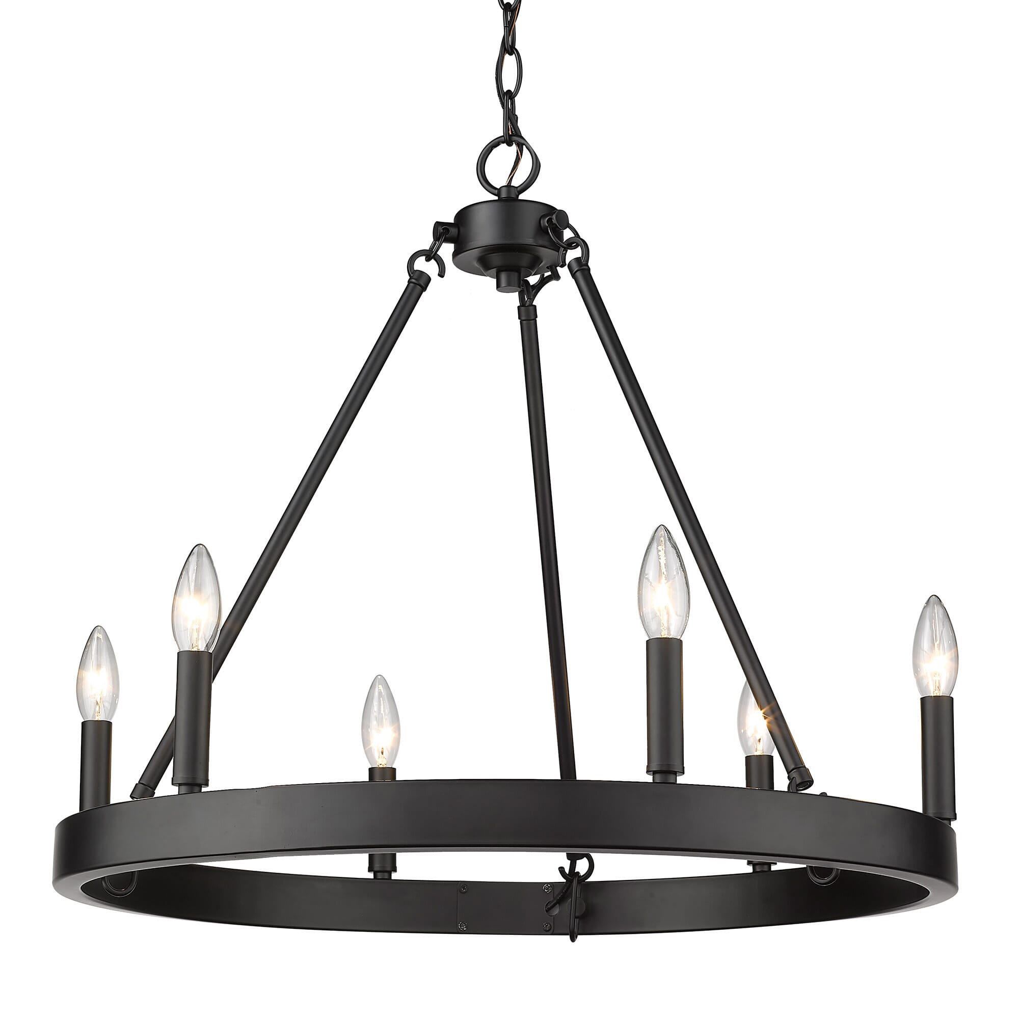 Golden Alastair 6-Light Transitional Chandelier in Matte Black