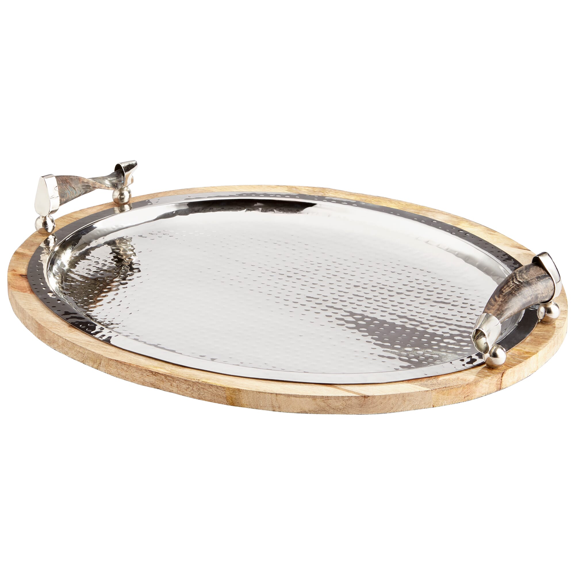 Cyan Design Cornet Tray in Natural And Polished Nickel