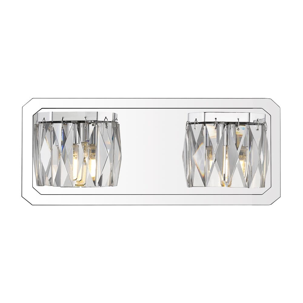 Golden Krysta 2-Light 13" Bathroom Vanity Light in Chrome