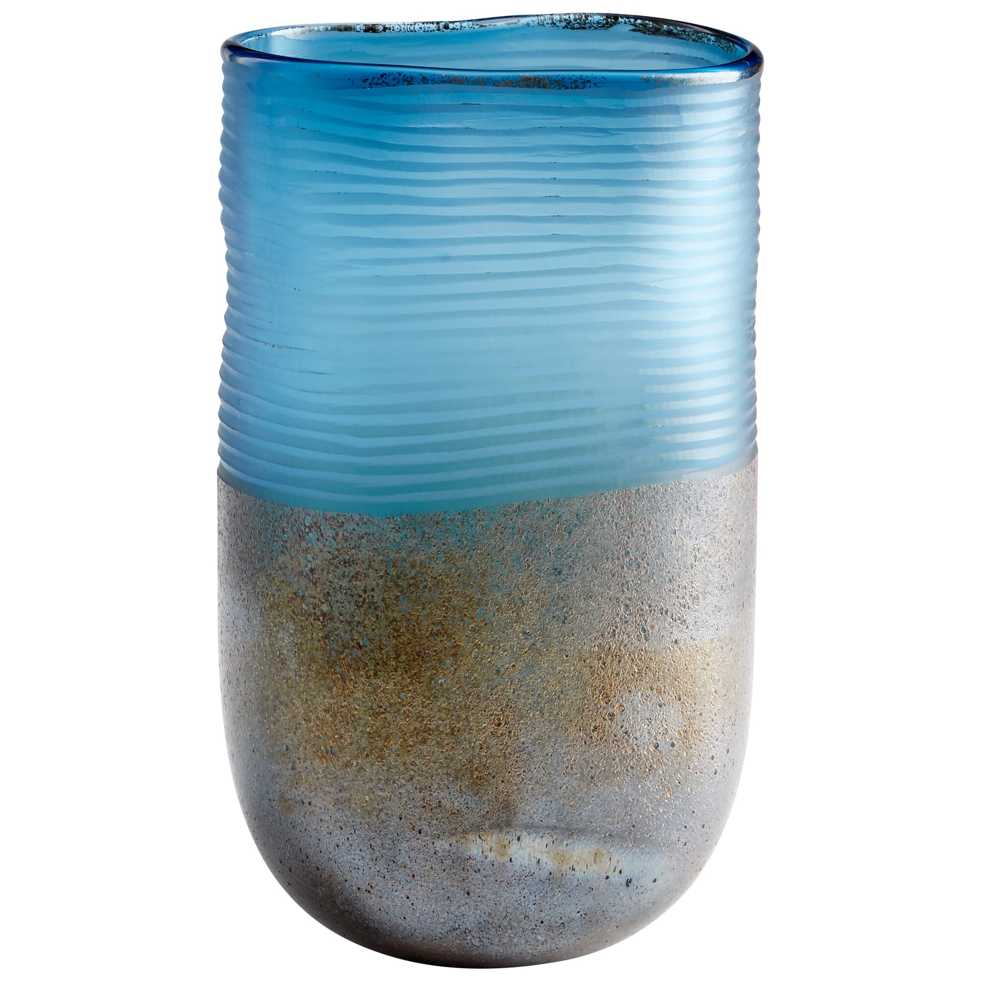 Cyan Design Large Europa Vase in Blue And Iron Glaze