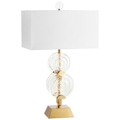 Cyan Design Discus 38" Table Lamp in Aged Brass And Clear