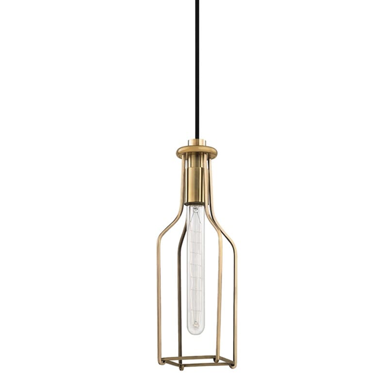 Hudson Valley Colebrook 15" Pendant Light in Aged Brass