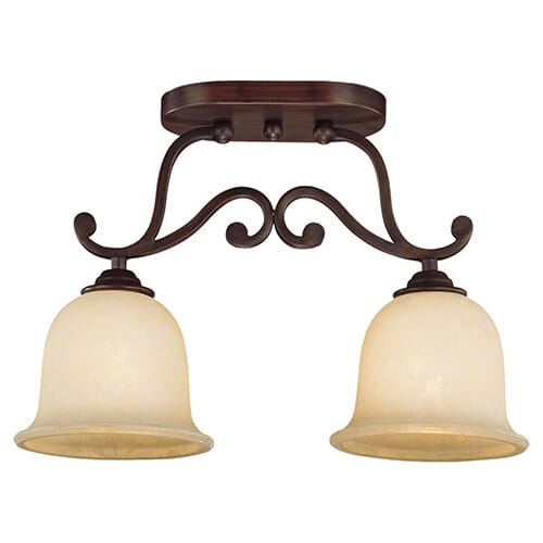 Millennium Lighting Courtney Lakes 2-Light Semi-Flush in Rubbed Bronze