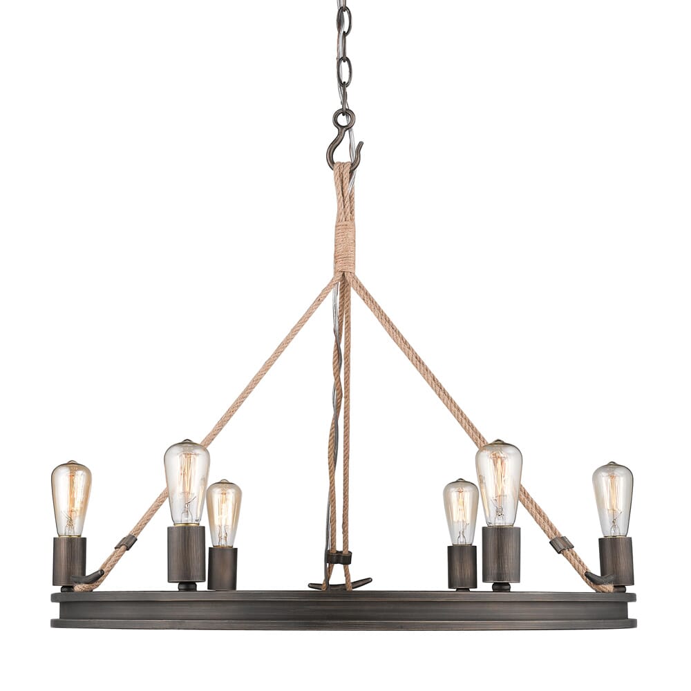 Golden Chatham 6-Light Chandelier in Gunmetal Bronze