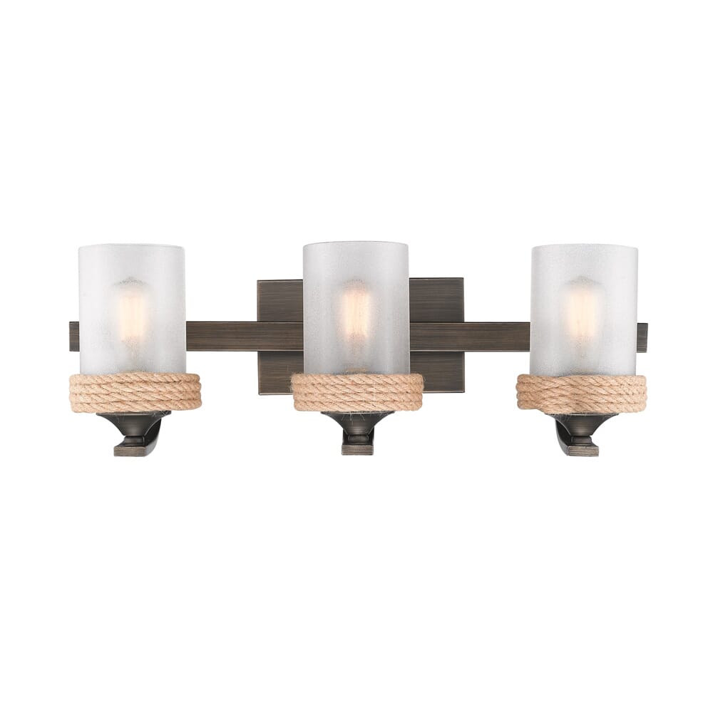 Golden Chatham 3-Light 23" Bathroom Vanity Light in Gunmetal Bronze