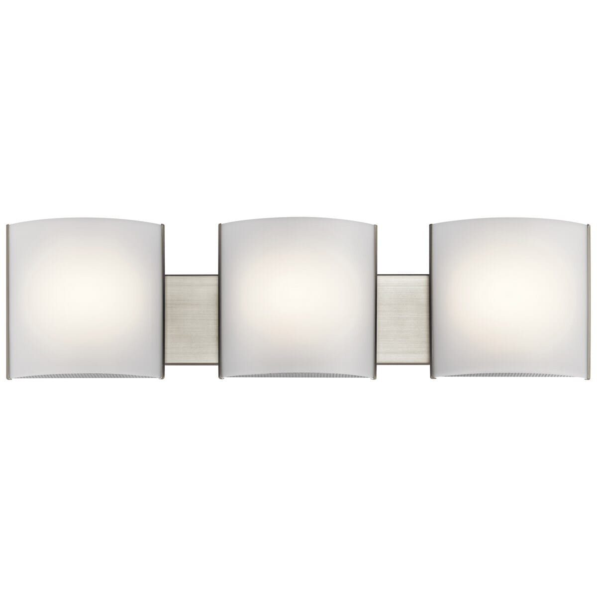 Kichler 3-Light White Acrylic LED Bathroom Vanity Light in Brushed Nickel