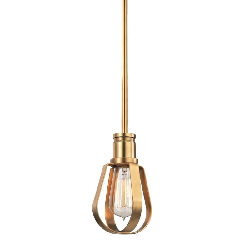 Hudson Valley Red Hook 8" Pendant Light in Aged Brass