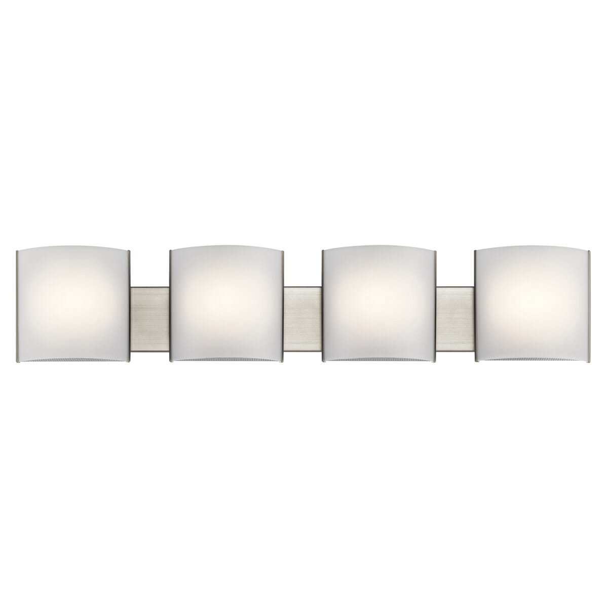 Kichler 40.75" 4-Light White Acrylic LED Bathroom Vanity Light in Brushed Nickel