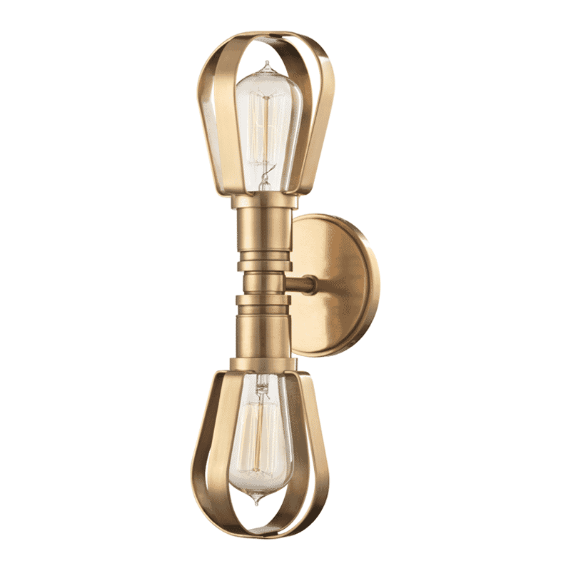 Hudson Valley Red Hook 2-Light 16" Wall Sconce in Aged Brass